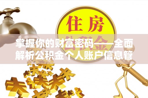 马关掌握你的财富密码——全面解析公积金个人账户信息管理与优化