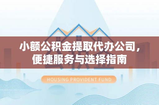 马关小额公积金提取代办公司，便捷服务与选择指南